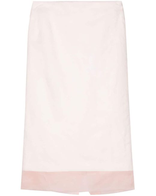 Sportmax Pink Layered-design Silk Skirt