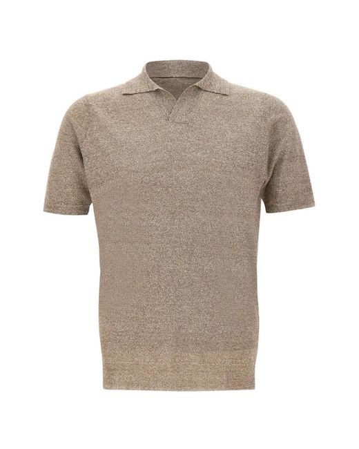 FILIPPO DE LAURENTIIS Gray Mélange Polo Shirt for men