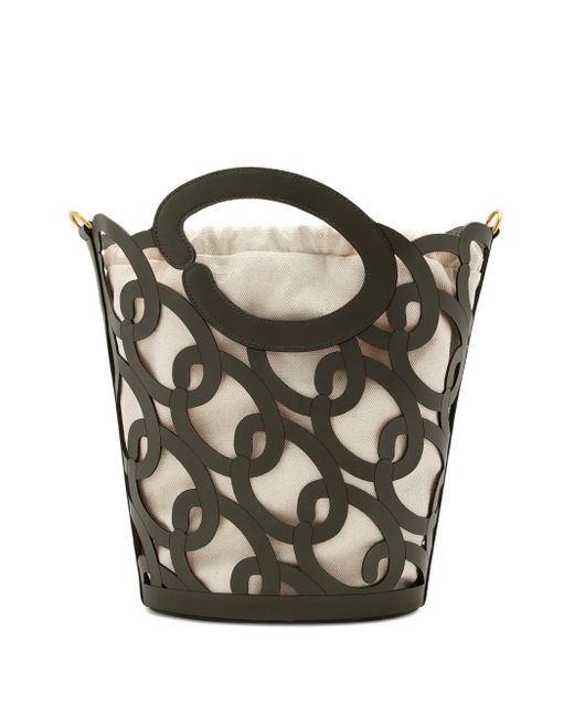Oscar de la Renta Black Handtasche Aus Leder