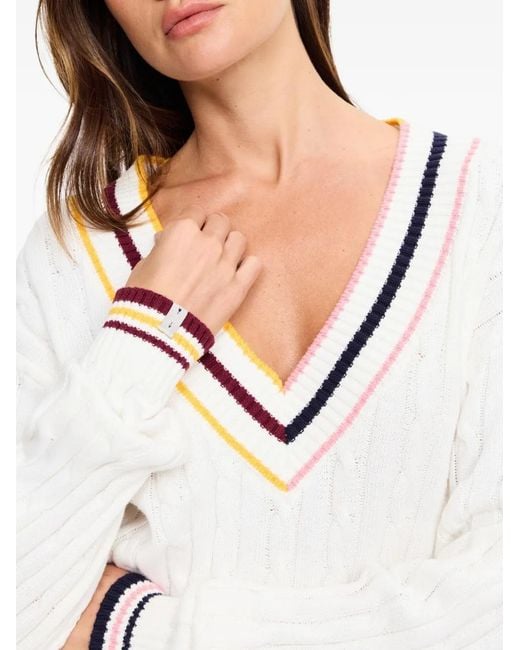 The Upside White Josette Cable-Knit Sweater
