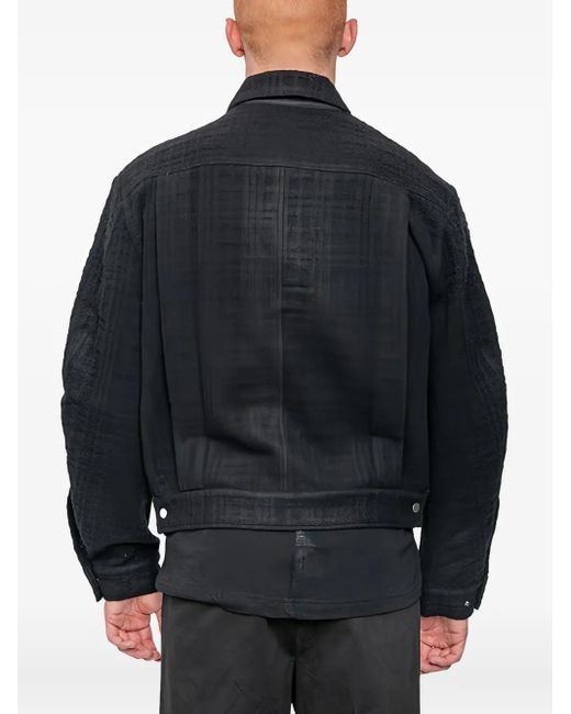 JOE CHIA Black Maul Zipped Overshirt for men