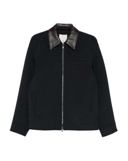 Tibi Black Contrast-Collar Jacket