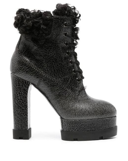 Casadei Black Nancy Alpi 140Mm Textured-Finish Boots