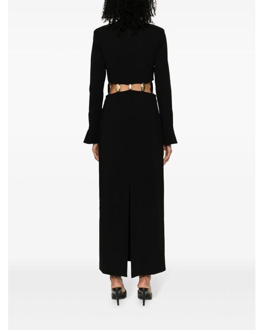 Jonathan Simkhai Black Cut-Out Detailing Round-Neck Dress