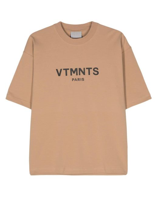 VTMNTS Kurzärmeliges T-Shirt mit Logo-Print in Natural für Herren