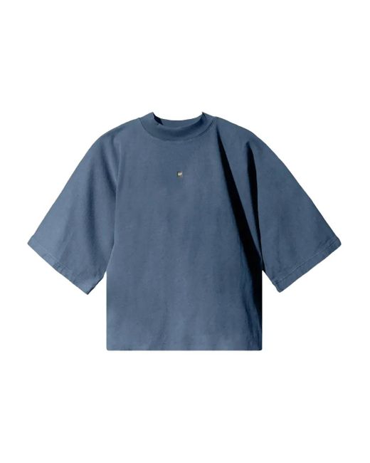 Yeezy Gap Blue Logo-Appliqué T-Shirt for men