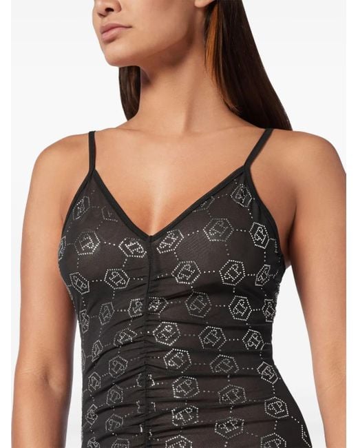 Philipp Plein Jurk Met Monogram in het Black