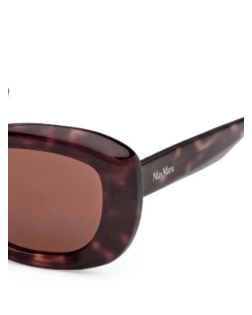 Max Mara Eyewear Brown Rectangle-Frame Sunglasses