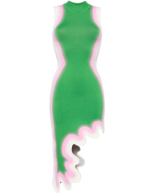 Ph5 Green Brooklyn Wavy Asymmetric Dress