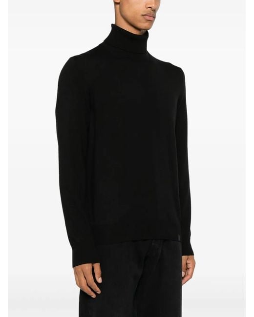 Fay Black Wool Turtleneck Sweater for men