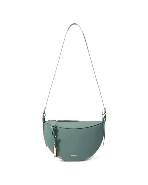 Lancel White Pebbled Leather Crossbody Bag