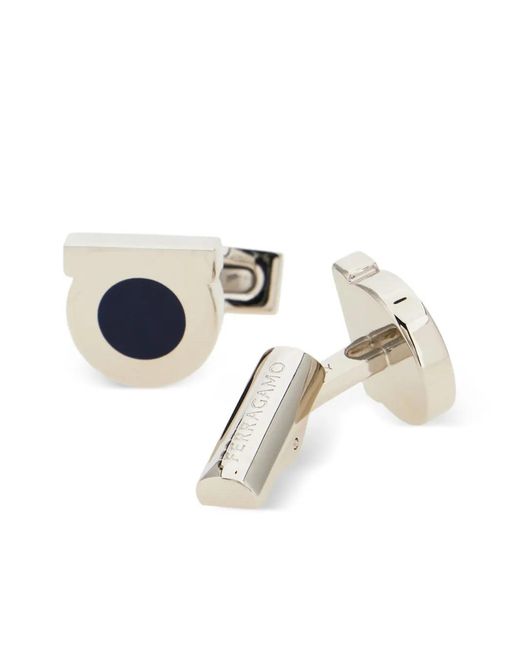 Ferragamo Metallic Gancini Cufflinks for men