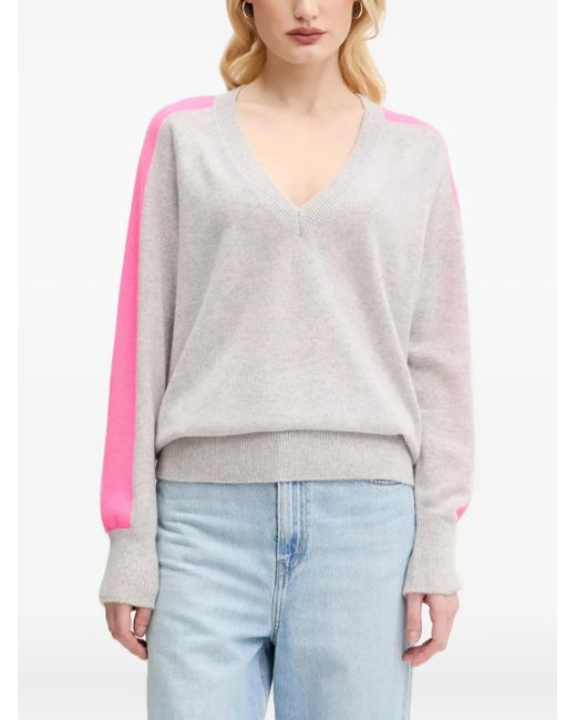 Jersey a rayas con cuello en V From Future de color Gray