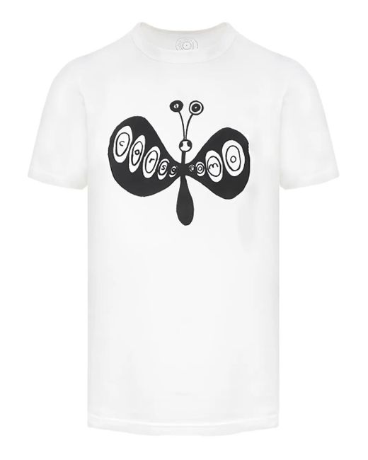10 Corso Como White T-Shirt mit Schmetterling-Print