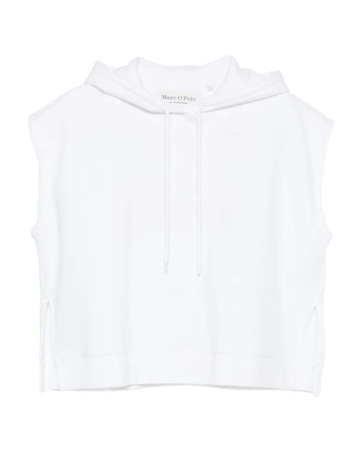 Sudadera con capucha y abertura lateral Marc O' Polo de color White