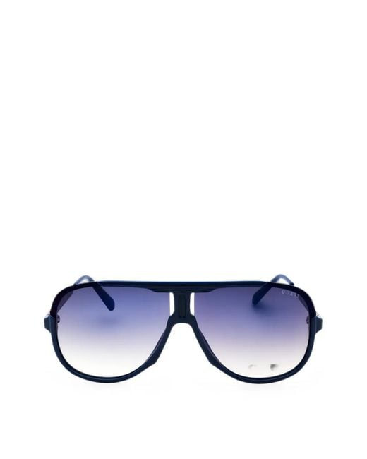 Guess Blue Gradient-Lens Geometric-Frame Sunglasses for men