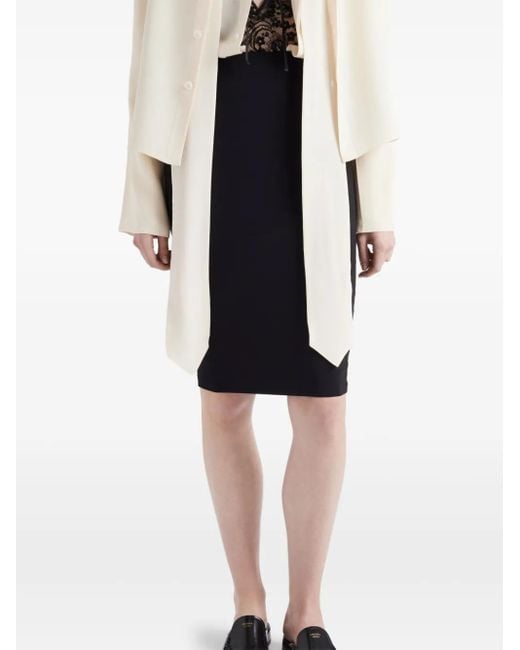 Prada Blue Stretch Midi Skirt