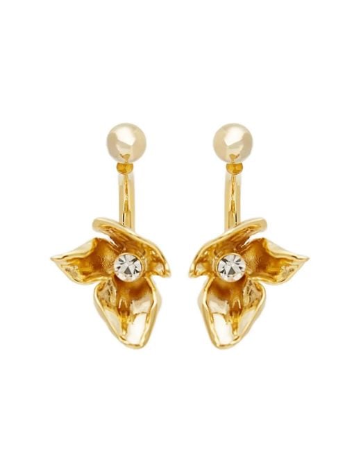 Erdem Metallic Kleine Flower Half Ring Ohrringe