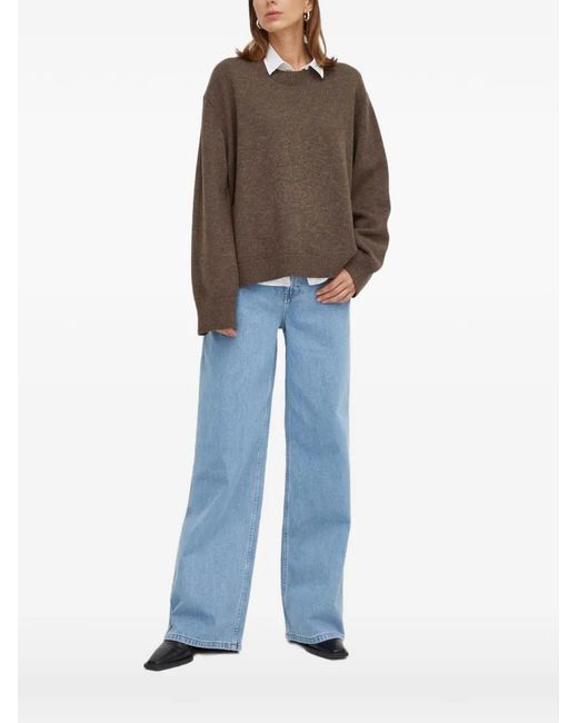 Herskind Brown Round-Neck Sweater