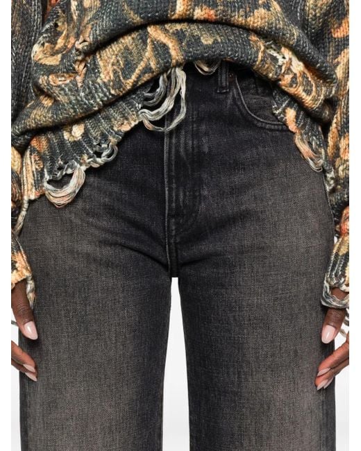 R13 Gray Faded-Effect Jeans