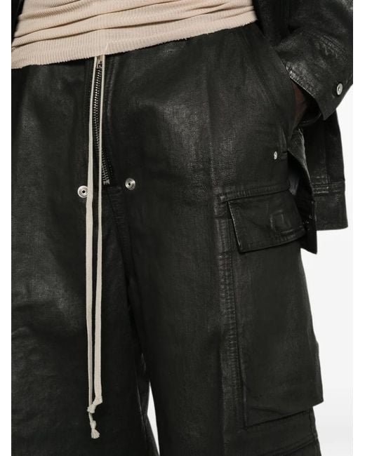 Rick Owens Gray Drawstring-Fastening Cargo Pants for men