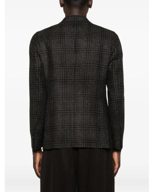 Blazer A Cuadros Tagliatore de hombre de color Black