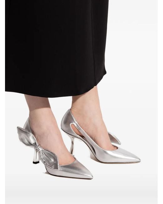 Kate Spade White 89Mm Bunnie Bow-Detailed Pumps