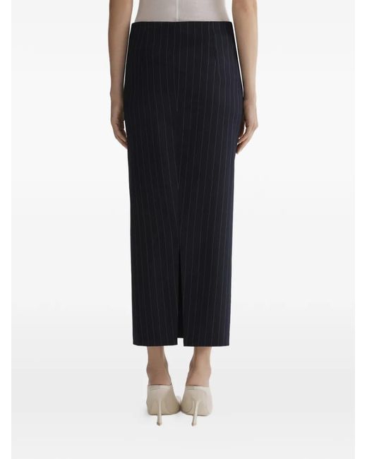 Mugler Black Pinstriped Split Skirt