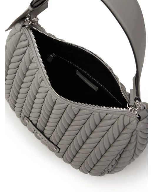 Sac Porté Épaule Matelassé K/Weave Karl Lagerfeld en coloris Gray