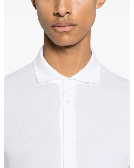 Zanone White Classic-Collar Cotton Shirt for men