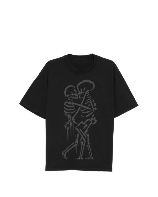 WARMAN Black Graphic T-Shirt for men