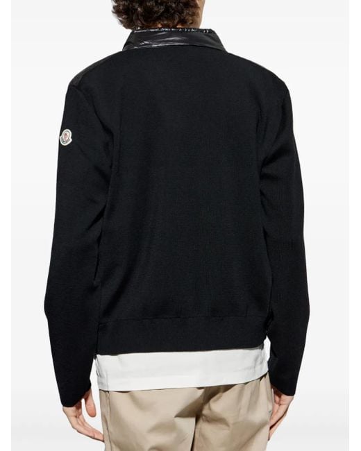 Moncler Black Down Cardigan for men