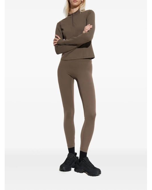 Rethinkit Studios Brown High-Neck Half-Zip Top