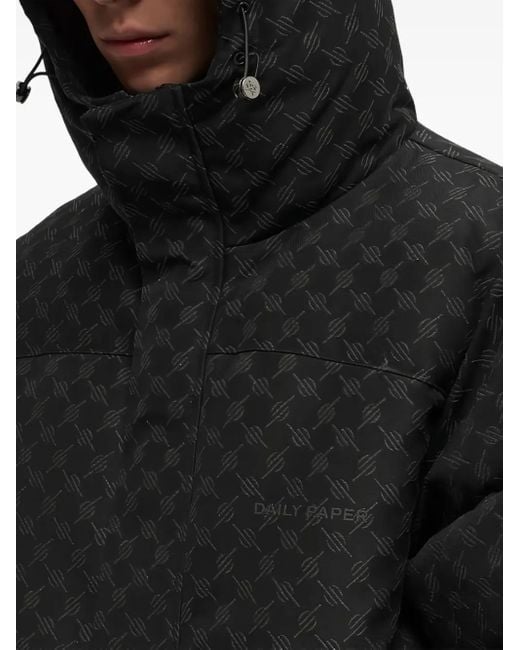 Daily Paper Black Monogram Hooded Jacket for men