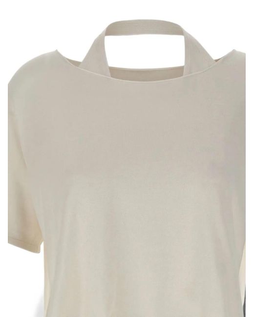 Kangra White Layered Side-Slit Top