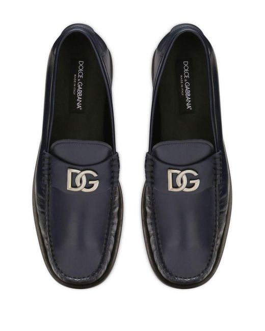 Dolce & Gabbana Loafers Met Logoplakkaat in het Blue voor heren