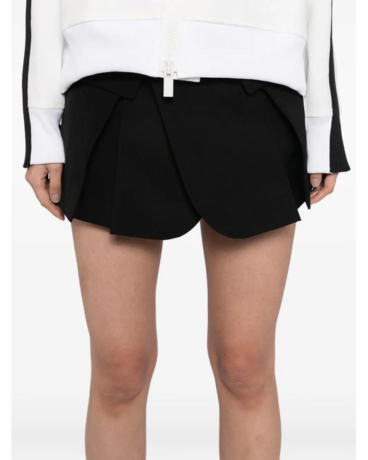 Sacai Black Pleated Shorts