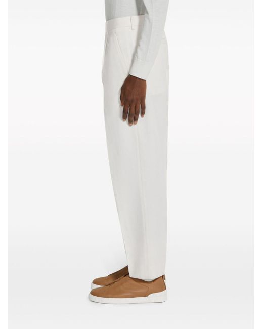 Pantalones de vestir con pinzas Zegna de hombre de color White
