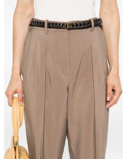 High-waisted tapered trousers Joseph de color Natural