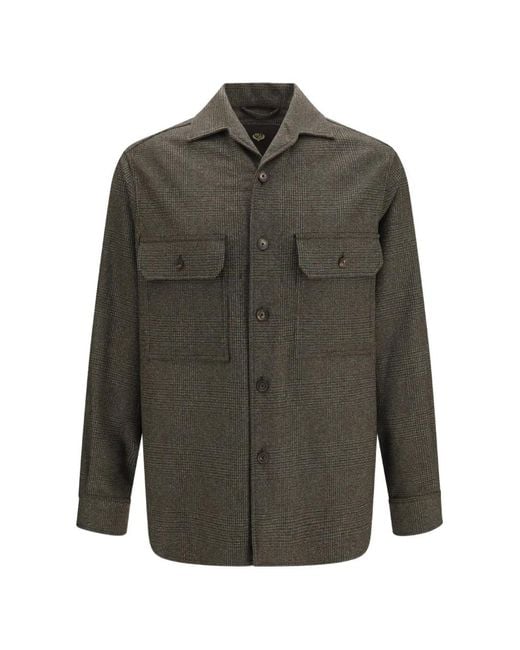 Loro Piana Gray Ambrose Prince Of Wales Check Shirt for men