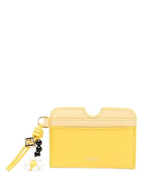 Fendi Yellow Mini Leather Wallet With Chic Design