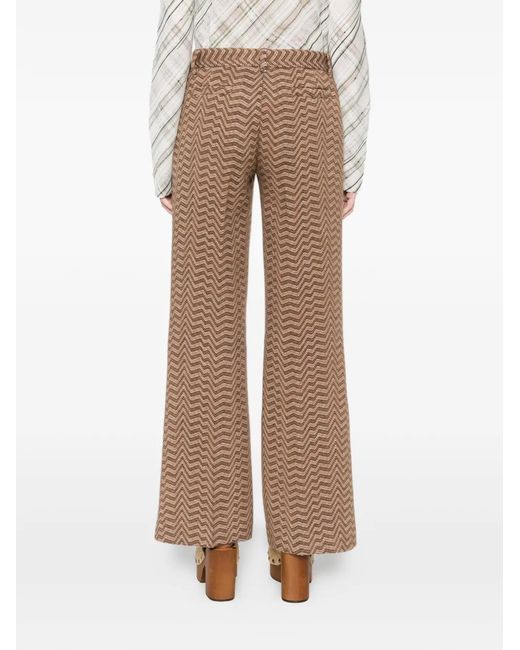 Missoni Brown Pantalon À Motif Zigzag
