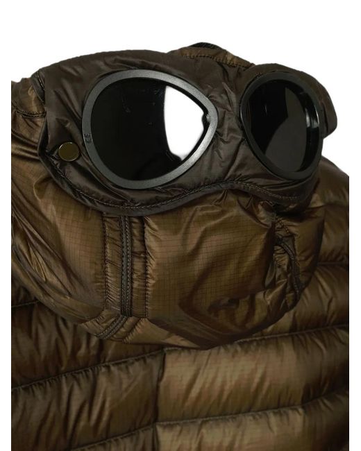 C P Company Green Goggle Hooded Padded Coat for men
