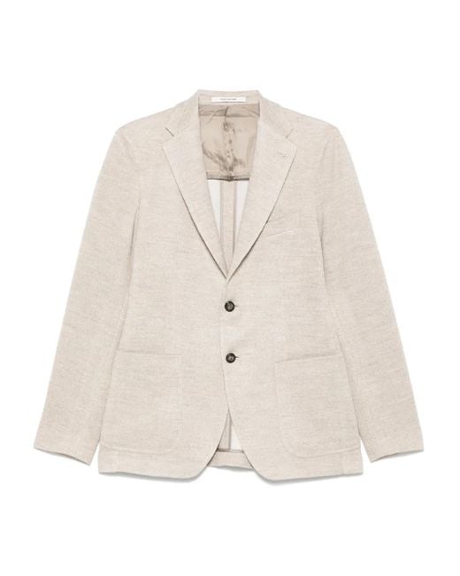 Tagliatore White Single-Breasted Blazer for men