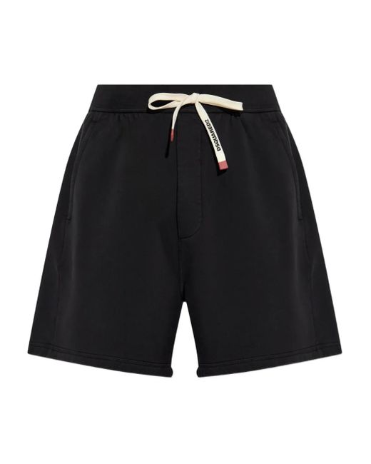 DSquared² Black Drawstring Shorts for men