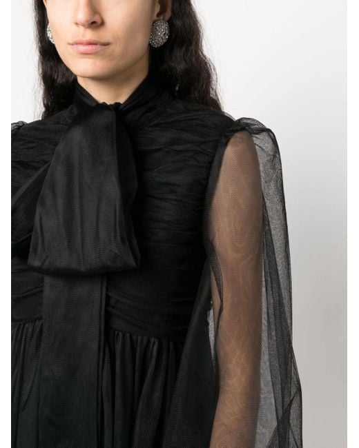 Zimmermann Black Pussy-bow Tulle Minidress