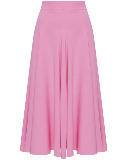 Oscar de la Renta Pink Georgette Midi Skirt