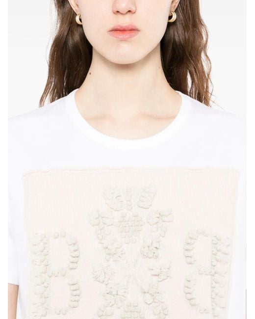 Barrie White Cashmere Patch Logo T-Shirt