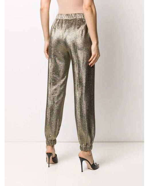 Saint Laurent Metallic-Effect Tapered Trousers