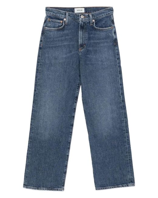 Agolde Blue Harper Straight Jeans
